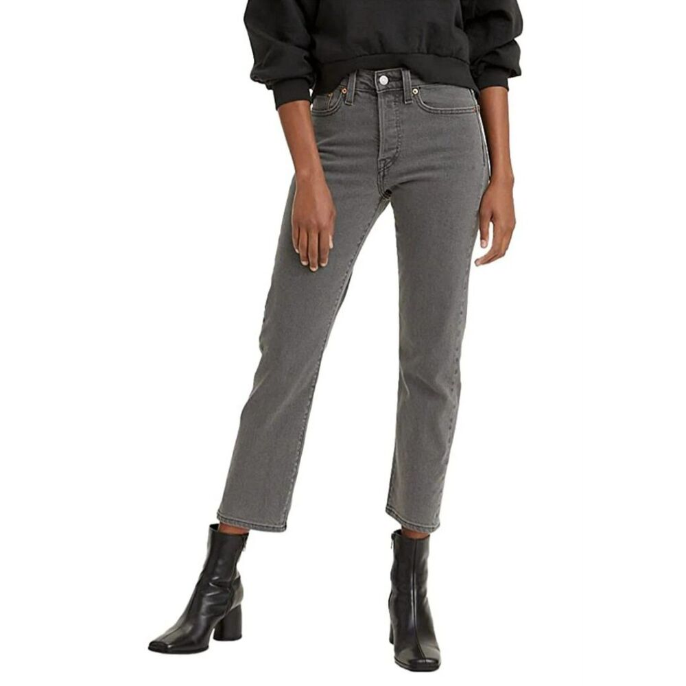 Levi’s Wedgie Straight Denim Jeans Gray Womens 27x26 Minimalist Clean Girl